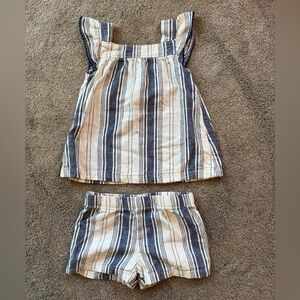Carter's Navy and Cream Striped set